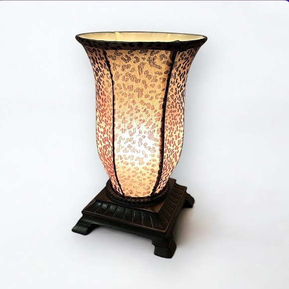 Vintage Leopard Print Accent L a mp 12″ Mood L i ghting with On/Off Cord Perfect - Picture 2 of 16